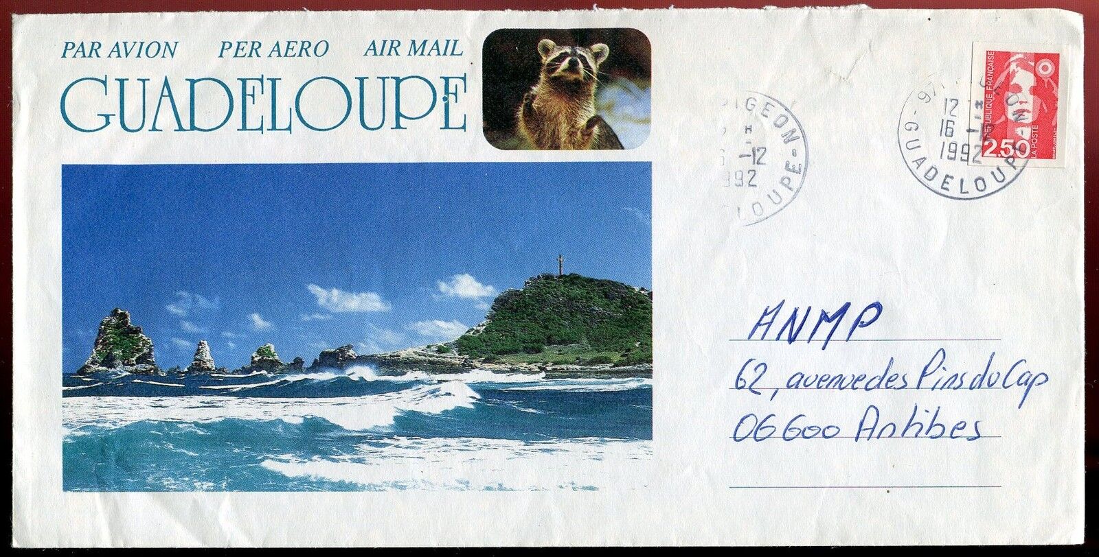 LETTRE GUADELOUPE POUR VALLAURIS 1992 110781849083