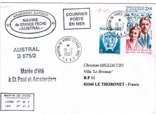 LETTRE TAFF MARTIN DE VIVIES ST PAUL A THORONET 1997 110618864673