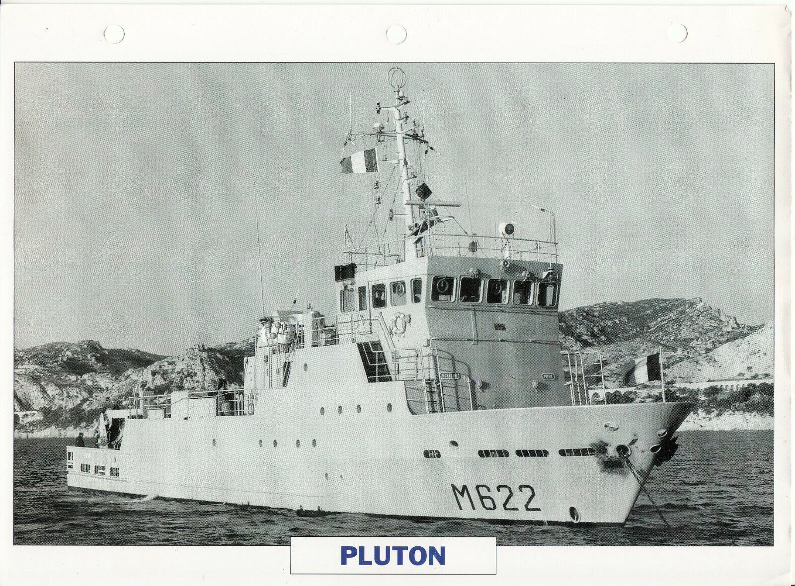 PHOTO BATEAU MILITAIRE BATIMENT BASE PLONGEURS PLUTON FRANCE 1986 401778981903