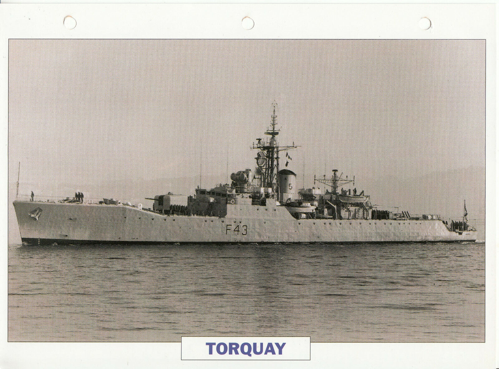 PHOTO BATEAU MILITAIRE FREGATE TORQUAY GRANDE BRETAGNE 1954 123797981553