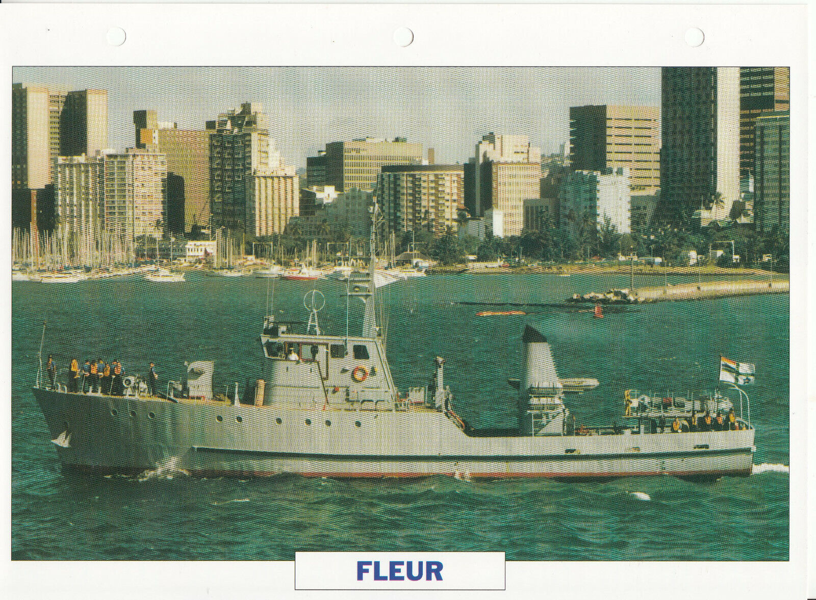 PHOTO BATEAU MILITAIRE NAVIRE AUXILIAIRE FLEUR AFRIQUE DU SUD 1969 123787028353