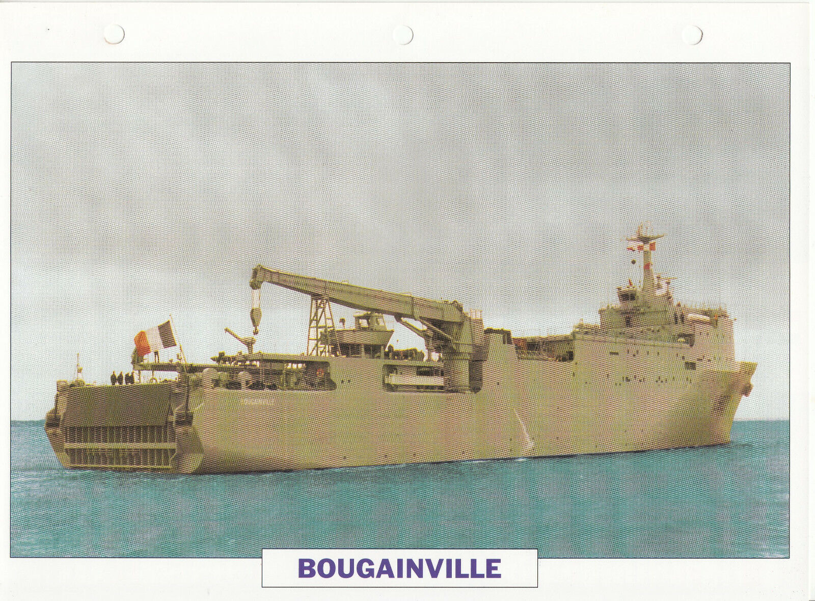 PHOTO BATEAU MILITAIRE RECHERCHE ELECTOMAGNETIQUES BOUGAINVILLE FRANCE 1986 401778981883