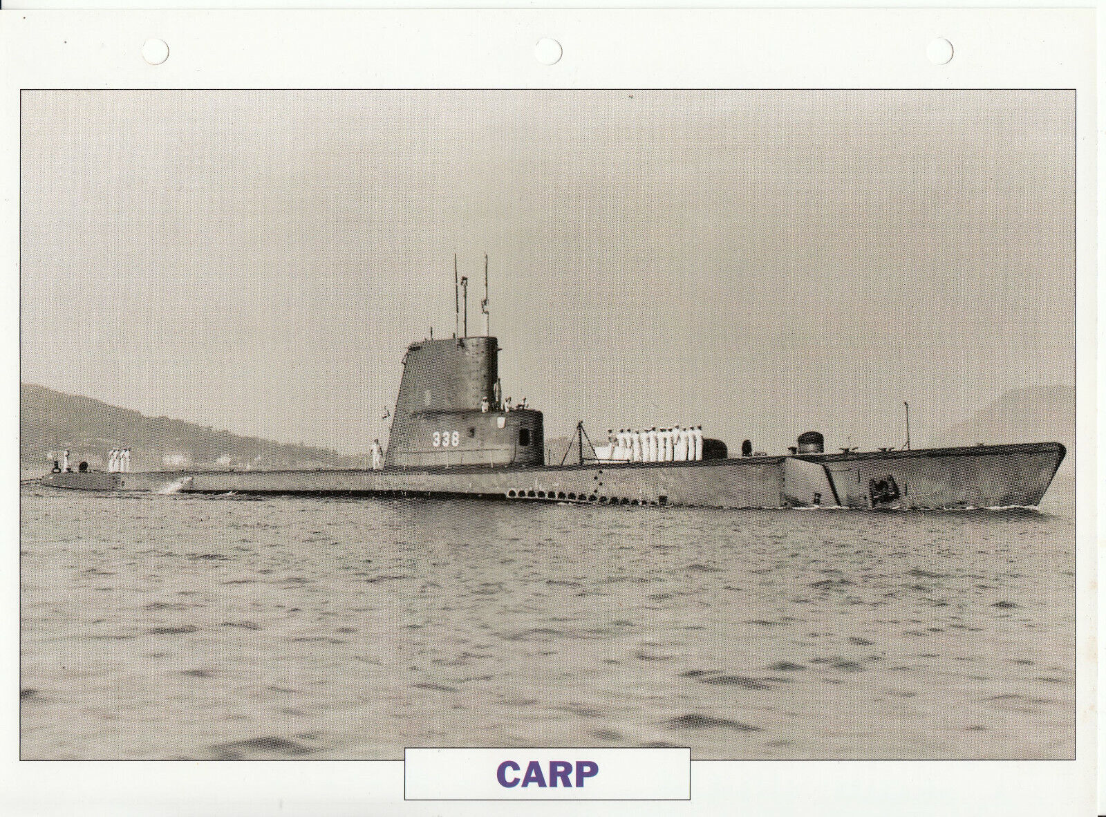 PHOTO BATEAU MILITAIRE SOUS MARIN CARP USA 1944 123772038293