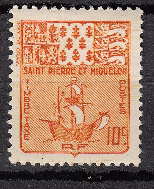 SAINT PIERRE ET MIQUELON TIMBRE COLONIE TAXE FRANCE NEUF N 67 ARMOIRIE 121999944883