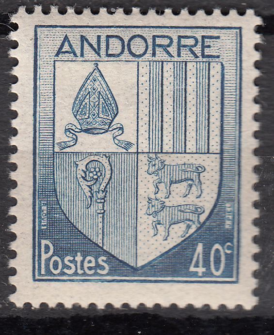 TIMBRE ANDORRE FRANCE NEUF N° 95 * ARMOIRIES DES VALLEES