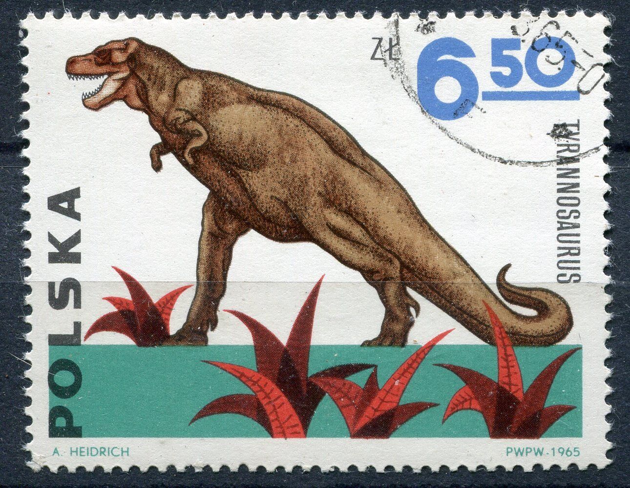 TIMBRE ANIMAUX PREHISTOIRE TYRANNOSAURUS 110958645753