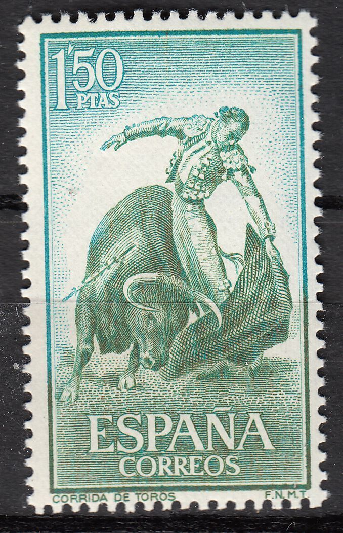 TIMBRE ESPAGNE NEUF N 952 TAUREAU DIFFERENTES PASSES DE MULETA 401049627123