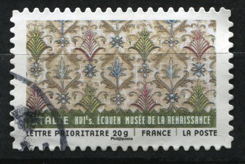 TIMBRE FRANCE OBLITERE ITALIE TISSUS DU MONDE 2011 120895633083