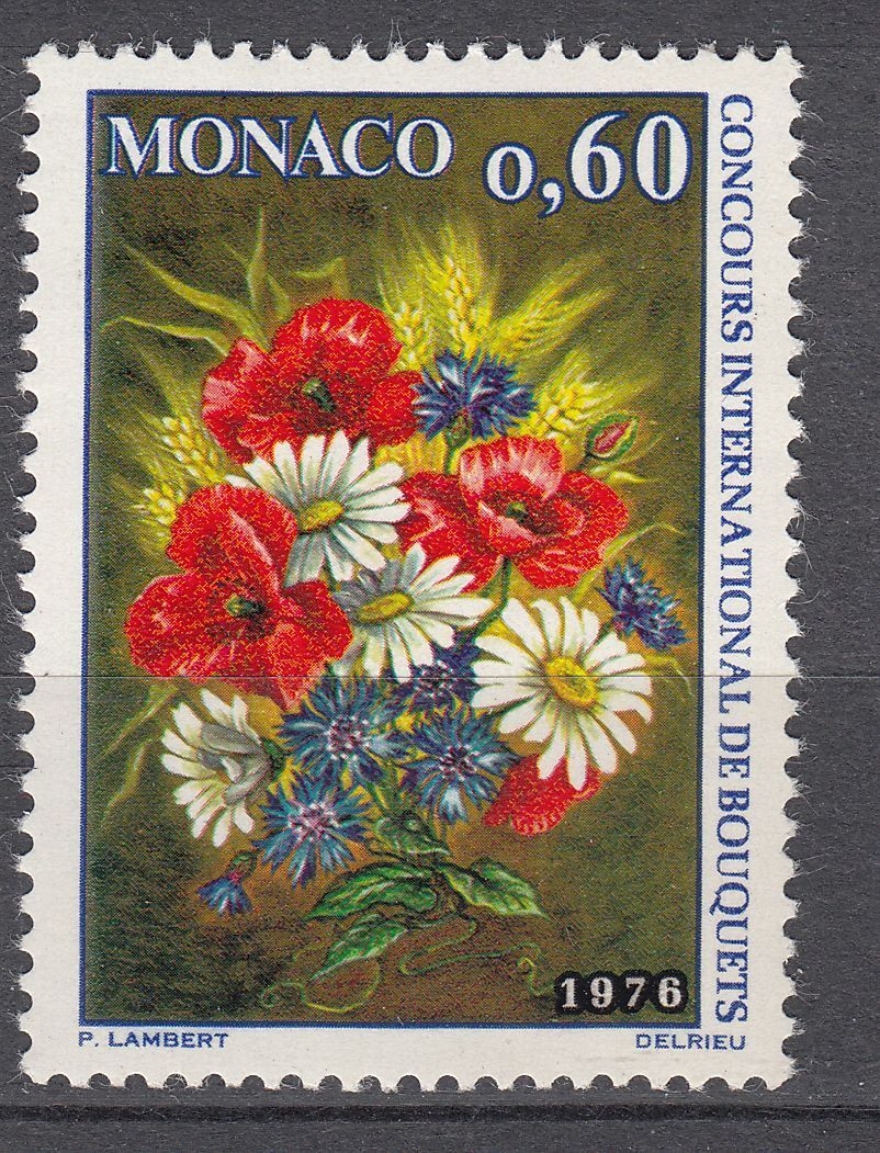 TIMBRE MONACO NEUF N 1035 FLEURS COMPOSITION FLORALE 123341998253