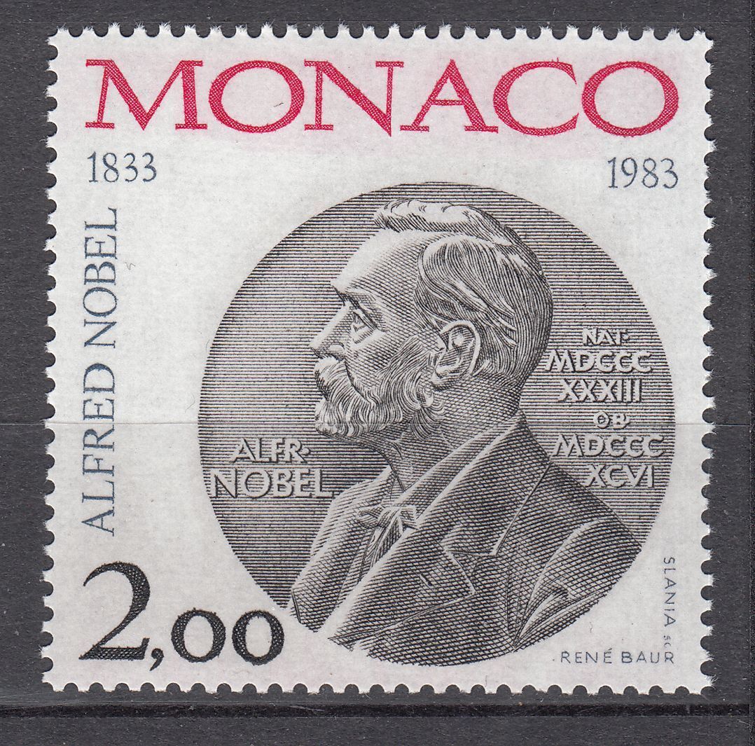 TIMBRE MONACO NEUF N 1401 ALFRED NOBEL FONDATEUR DU PRIX NOBEL 123507000693