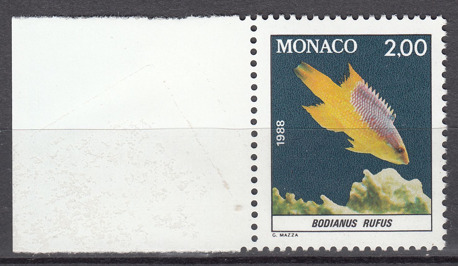 TIMBRE MONACO NEUF N 1615 FAUNE POISSON BODIANUS RUFUS 401644446033