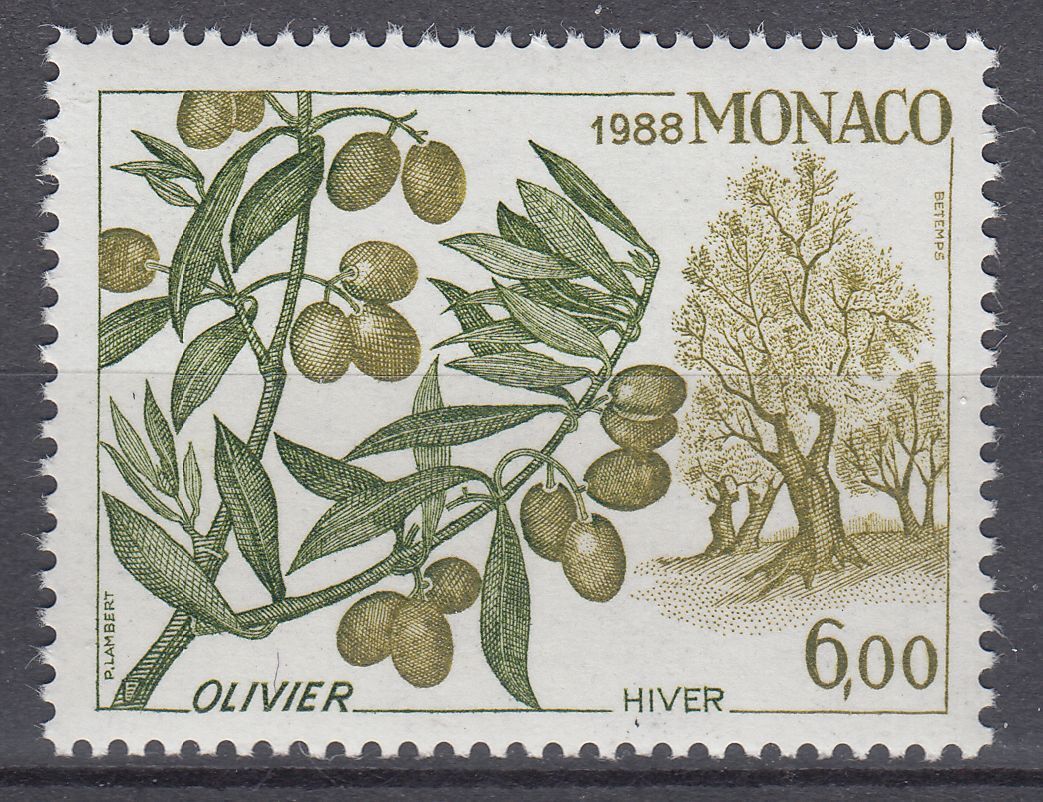 TIMBRE MONACO NEUF N 1654 FLORE L OLIVIER OLIVE EN HIVER 123517128903