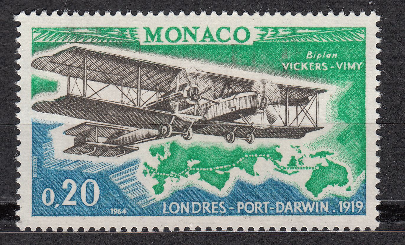 TIMBRE MONACO NEUF N 644 AVIATION LONDRES DARWIN PAR ROSS SMITH 401531110213