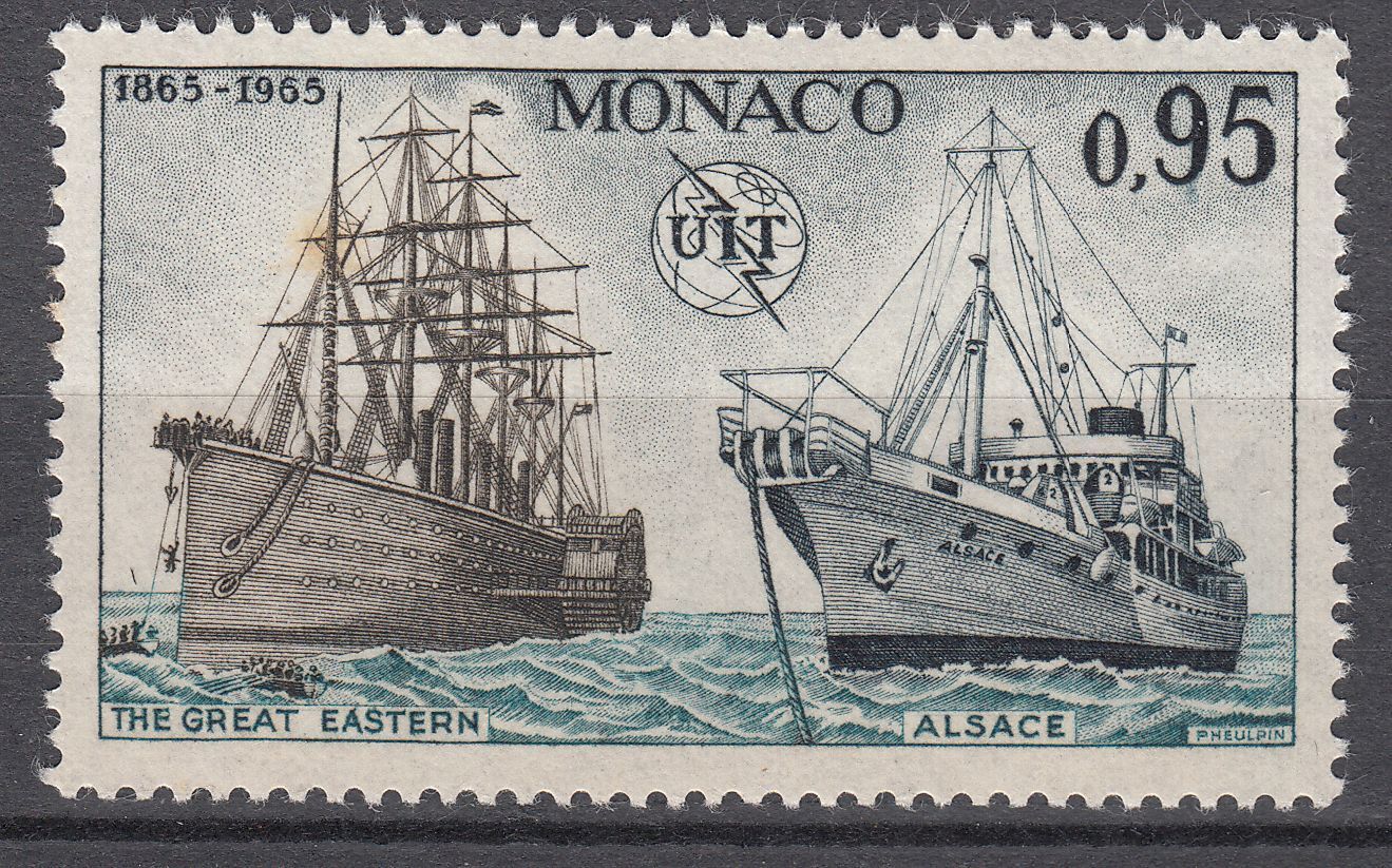 TIMBRE MONACO NEUF N 673 UIT TELECOMMUNICATION GREAT EASTERN ALSACE CABLIER 401536854073