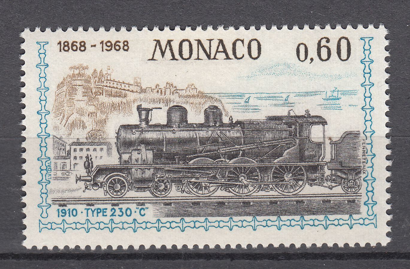 TIMBRE MONACO NEUF N 754 LOCOMOTIVES PLM C230 1910 123287436473