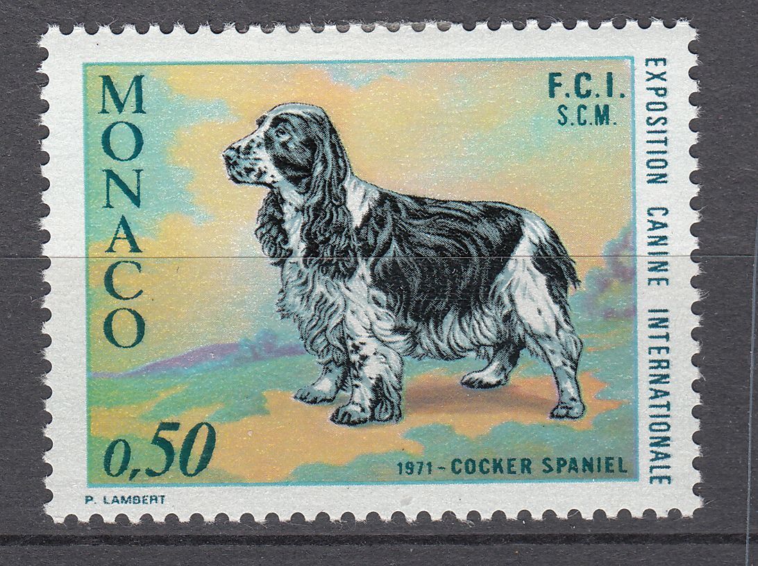 TIMBRE MONACO NEUF N 862 COCKER SPANIEL EXPOSITION CANINE MONTE CARLO 123323682953