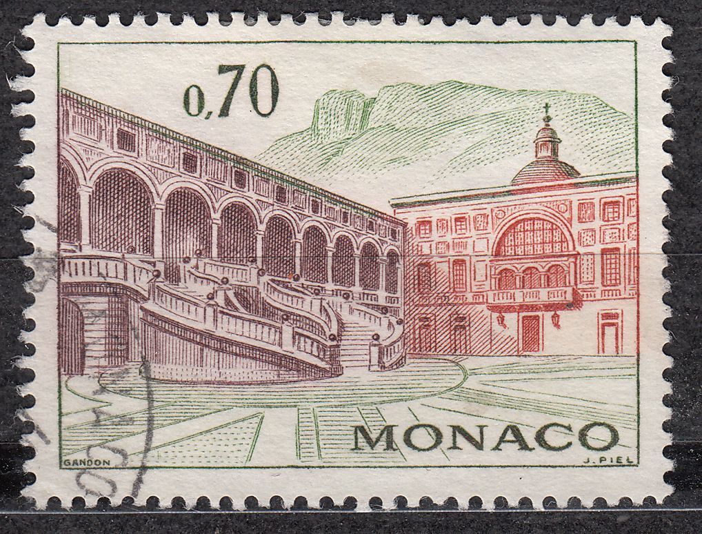 TIMBRE MONACO OBL N 548 A COUR D HONNEUR DU PALAIS PRINCIER 401520890373