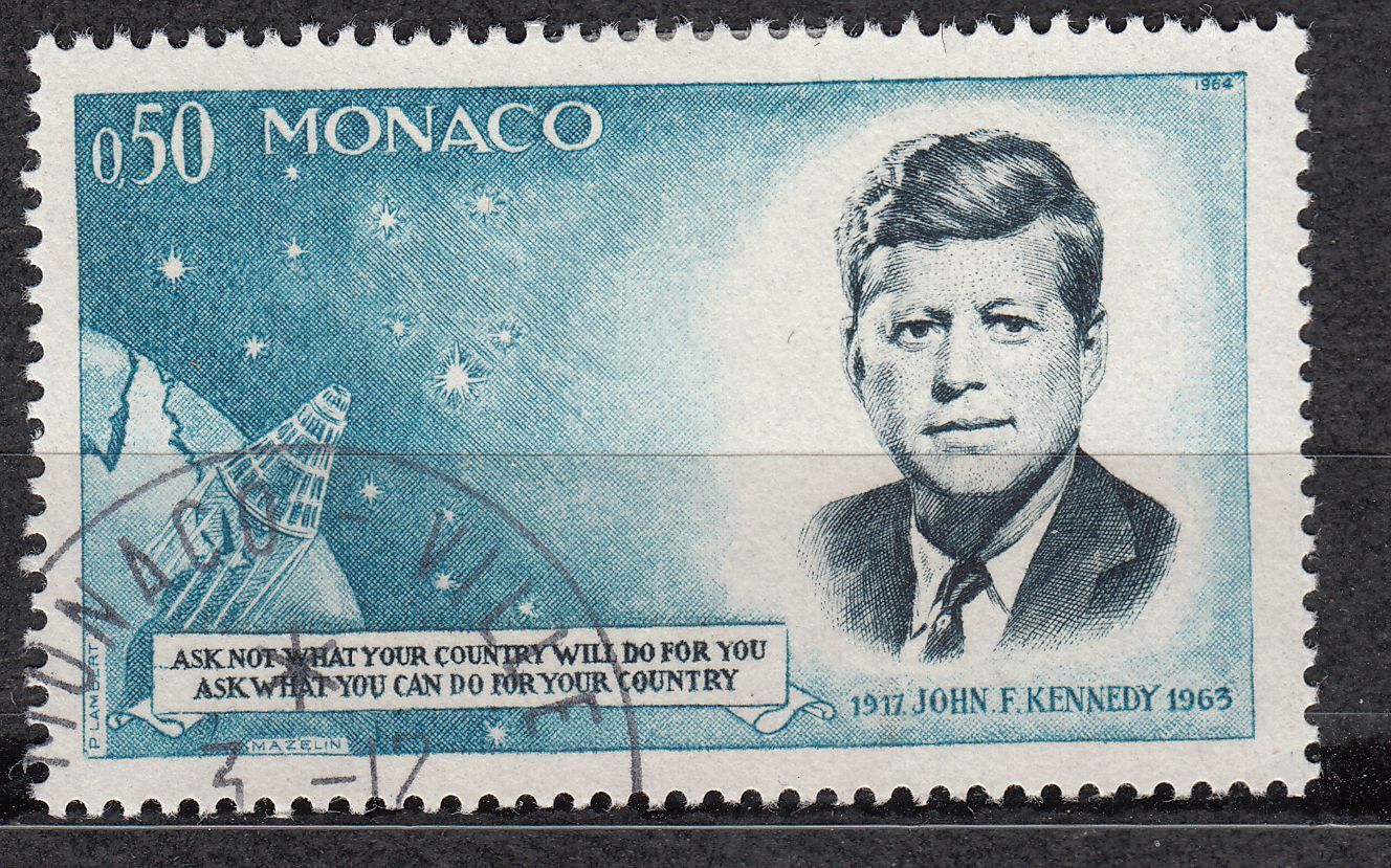 TIMBRE MONACO OBL N 658 PRESIDENT JOHN F KENNEDY ET CAPSULE MERCURY 123176616523