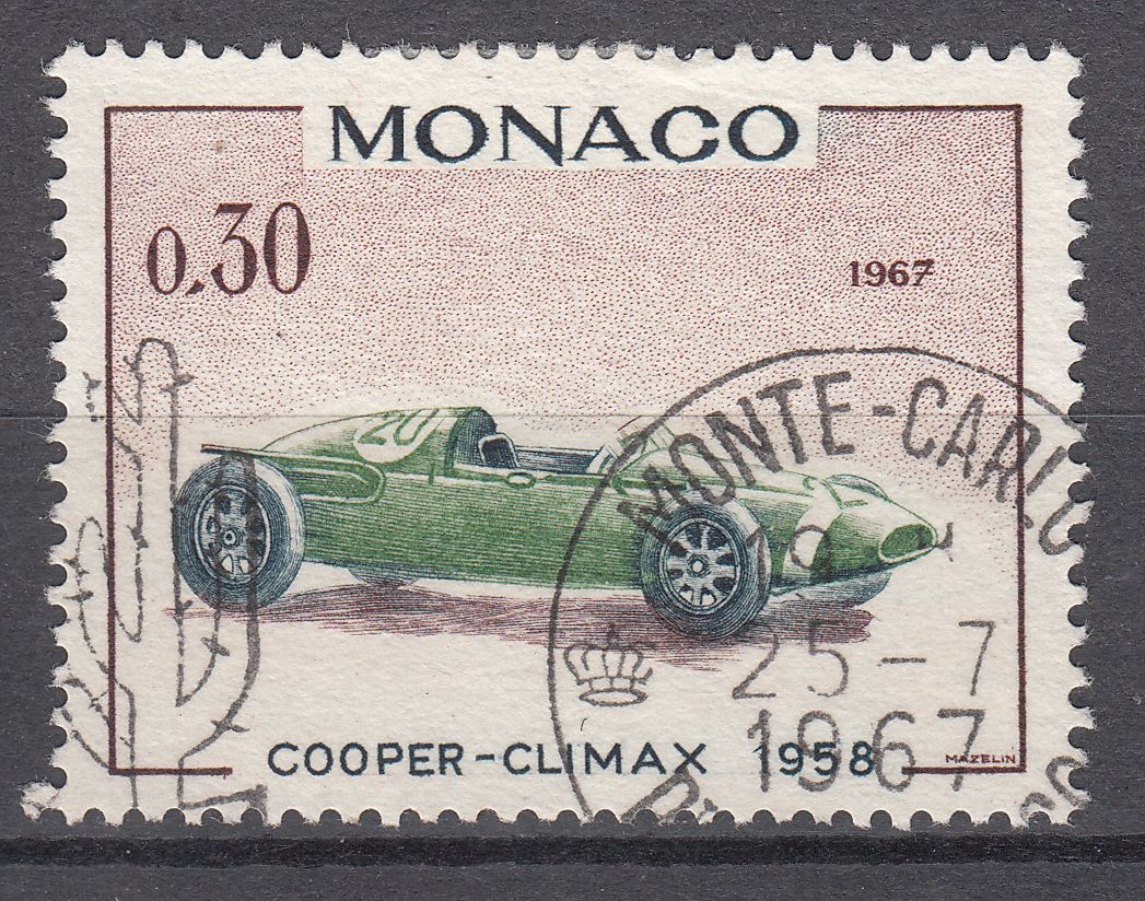 TIMBRE MONACO OBL N 715 VOITURE DE VAINQUEURS GRAND PRIX COOPER CLIMAX 1958 123213576923