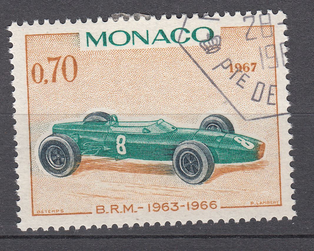 TIMBRE MONACO OBL N 719 VOITURE DE VAINQUEURS GRAND PRIX BRM 1963 66 123213586633