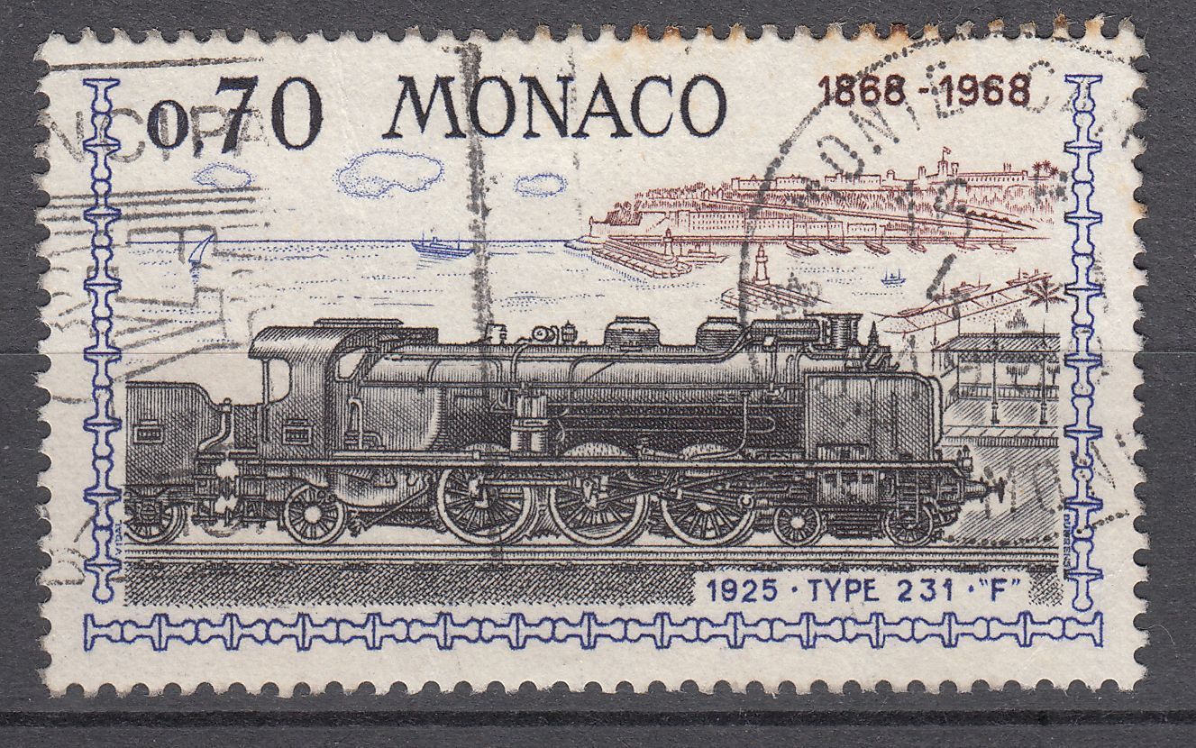 TIMBRE MONACO OBL N 755 LOCOMOTIVES PLM PACIFIC 1925 123287440863