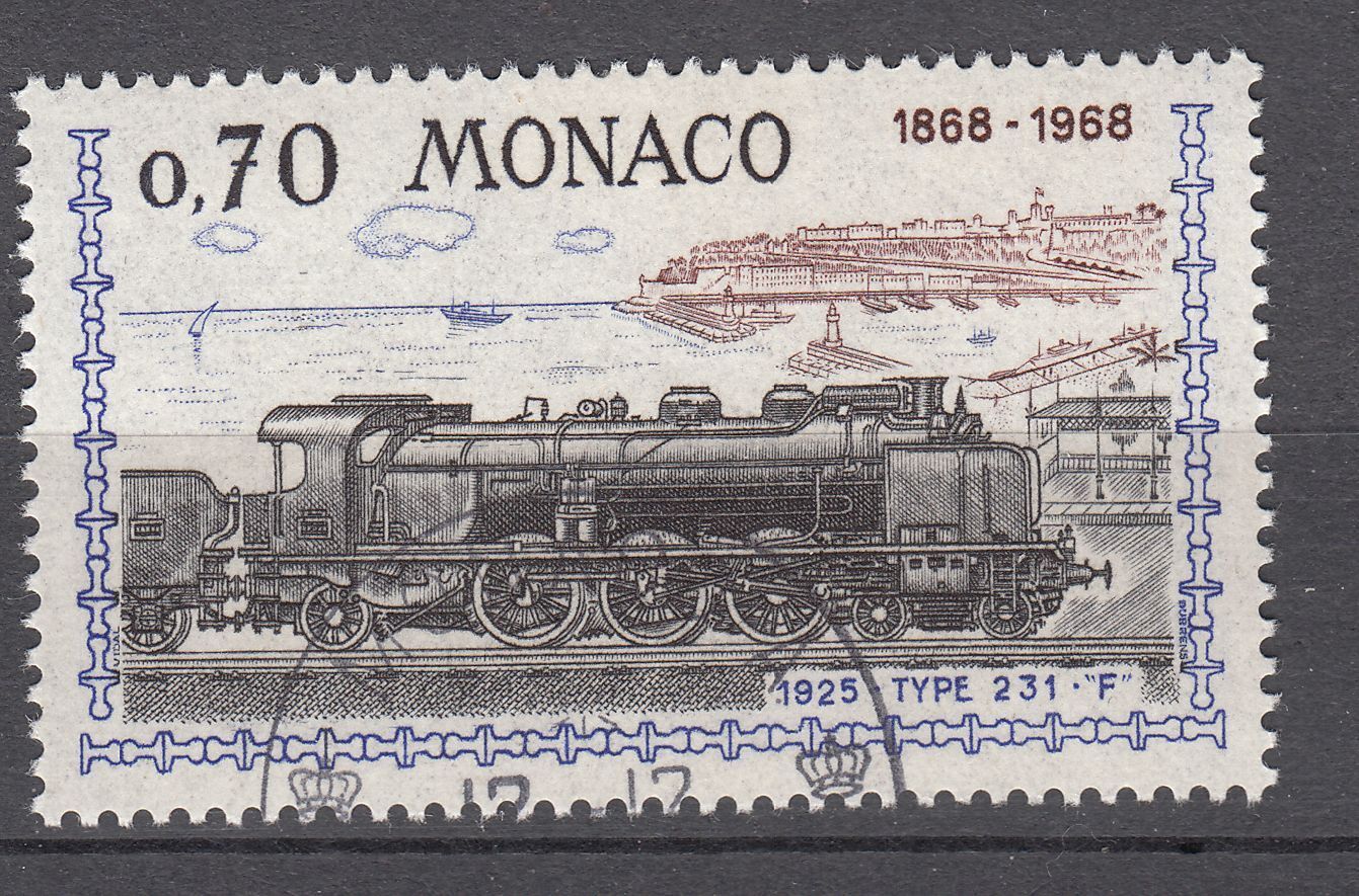 TIMBRE MONACO OBL N 755 LOCOMOTIVES PLM PACIFIC 1925 401576090703