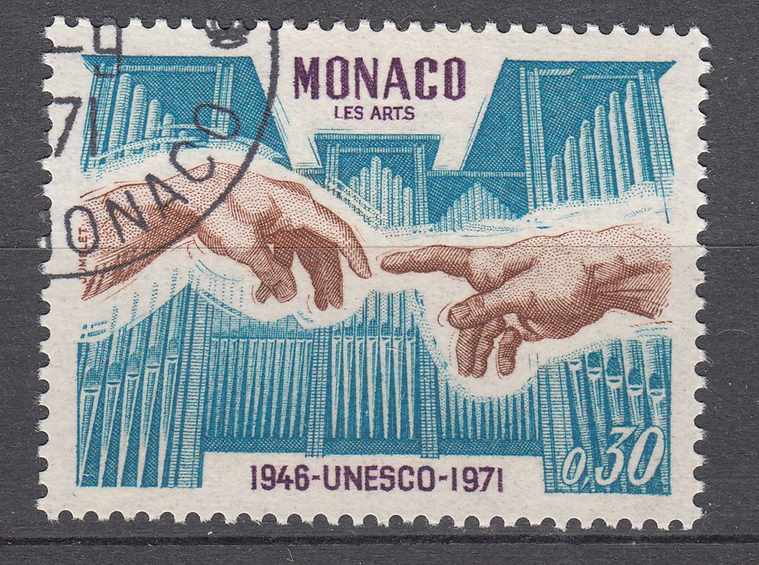 TIMBRE MONACO OBL N 855 UNESCO LES ARTS 123323675023