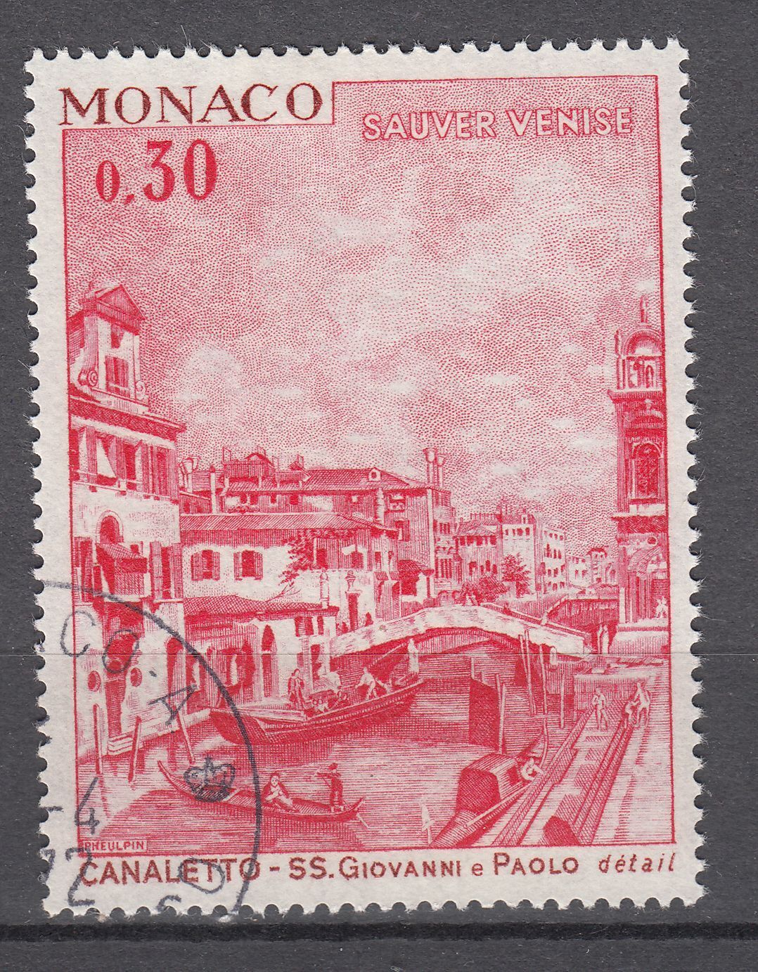 TIMBRE MONACO OBL N 887 UNESCO S S GIOVANNIE PAOLO PAR CANALETTO 401587053323