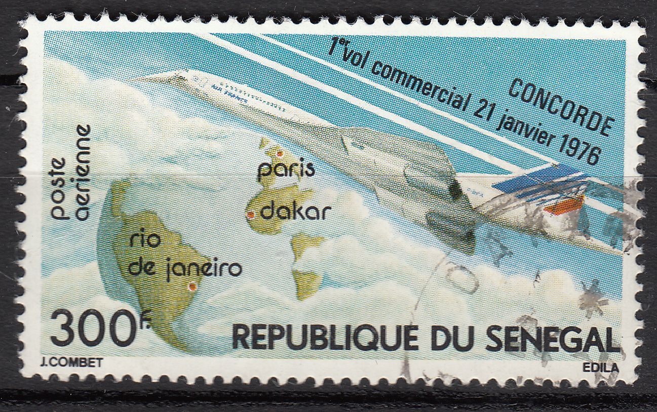 TIMBRE PA OBL SENEGAL N 151 CONCORDE 401022348913