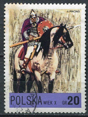 TIMBRE POLSKA LANCIERS DE L ARMEE POLONAISE MOYEN AGE 110638980013