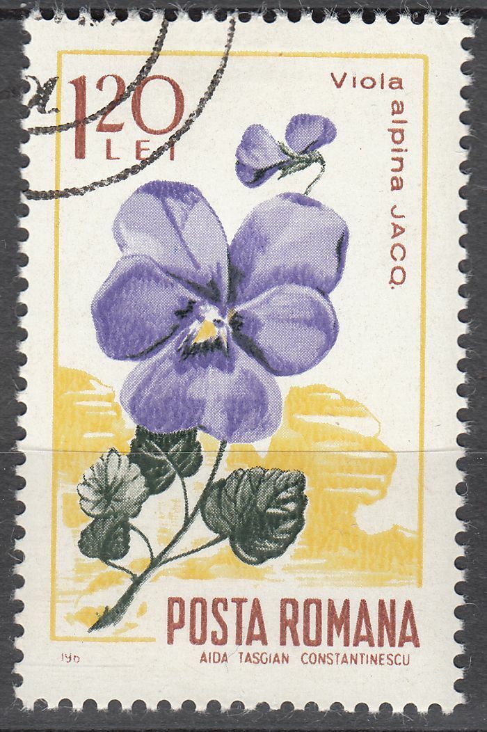 TIMBRE ROUMANIE OBL N 2307 FLORE DES CARPATES VIOLETTE 124011760273