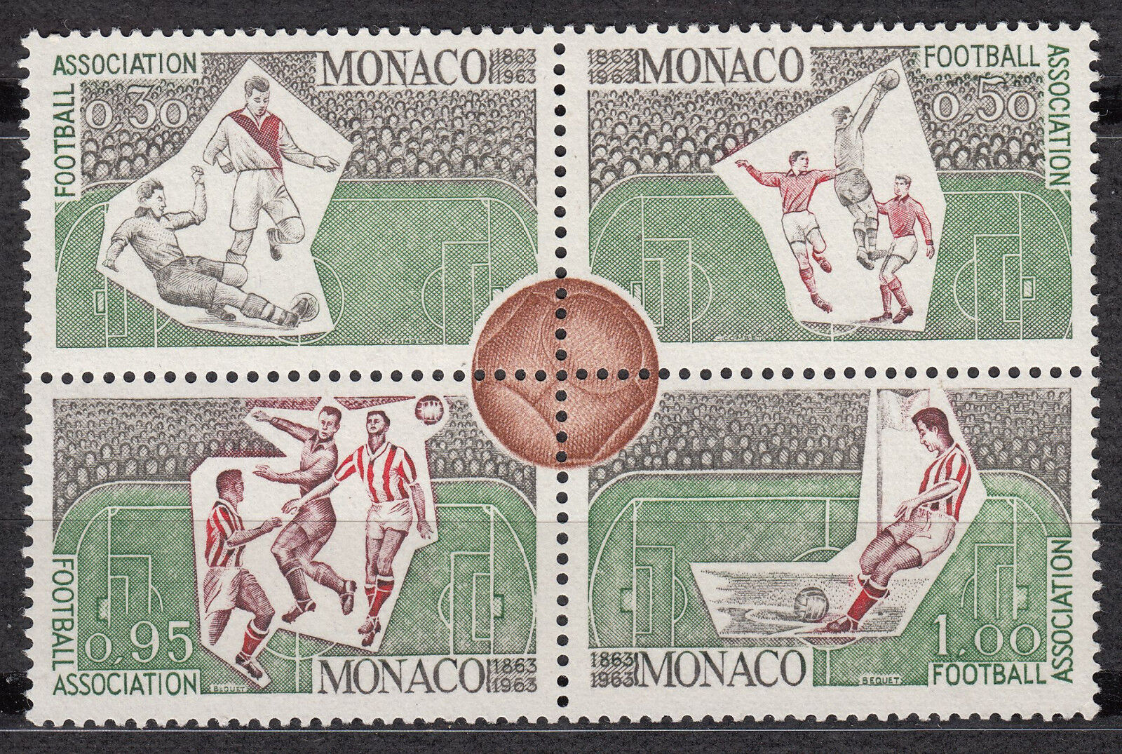 TIMBRE bloc MONACO neuf N 628 629 630 631 CENTENAIRE DU FOOTBALL 401529674173