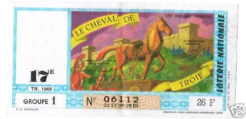 BILLET LOTERIE LE CHEVAL DE TROIE LES CHEVEAUX FABULEUX 110613379254