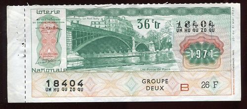 BILLET LOTERIE LES PONTS DE PARIS LE PONT SULLY 120681973414