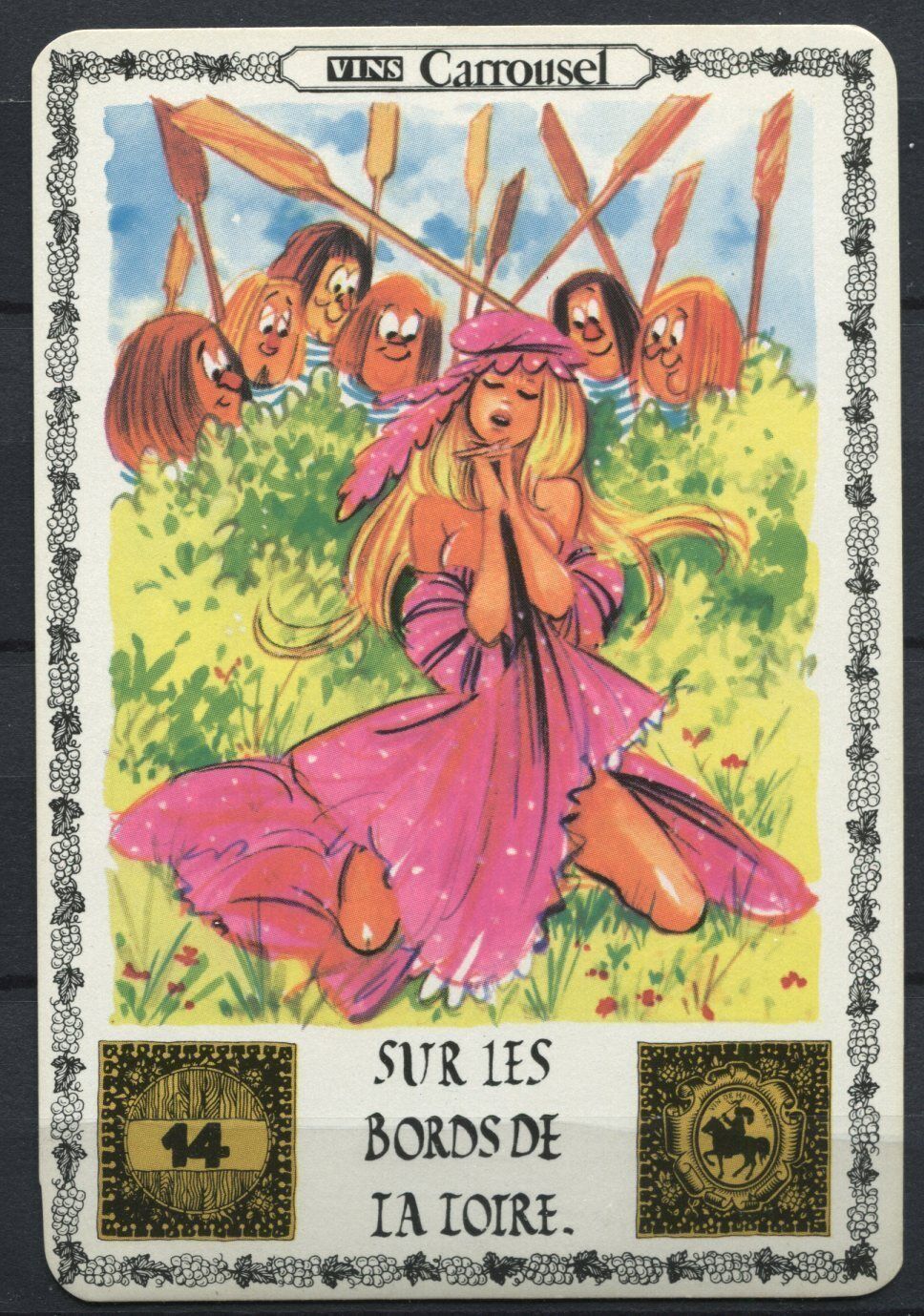 CARTE CHANSONS VIN CARROUSEL SUR LES BORDS DE LA LOIRE PAROLE DOS DE LA CARTE 120871030204