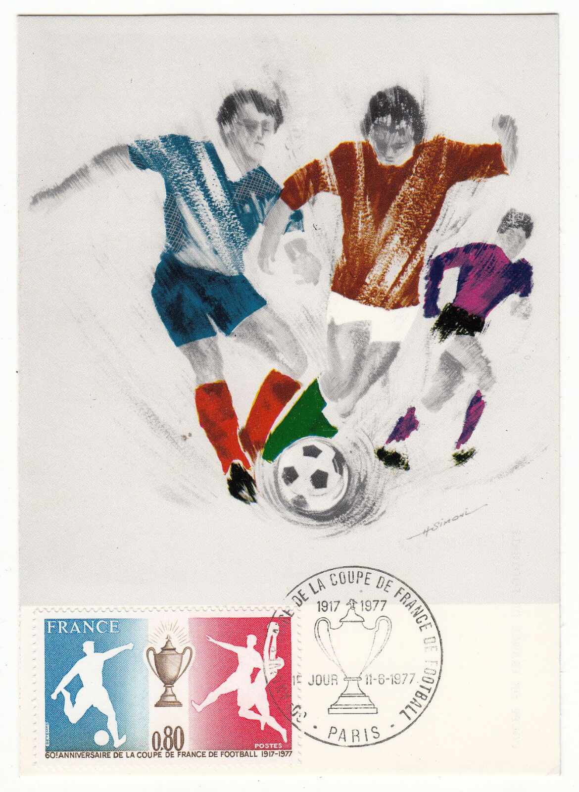 CARTE MAXIMUM FDC 1977 TIMBRE N 1940 COUPE DE FRANCE DE FOOTBALL 401423267324