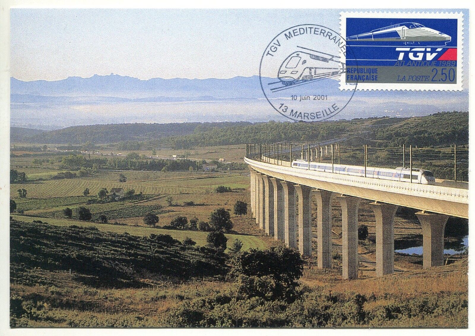 CARTE MAXIMUM TGV ATLANTIQUE 2001 MARSEILLE MEDITERRANEE VIADUC DE VENTABREN 121380491204