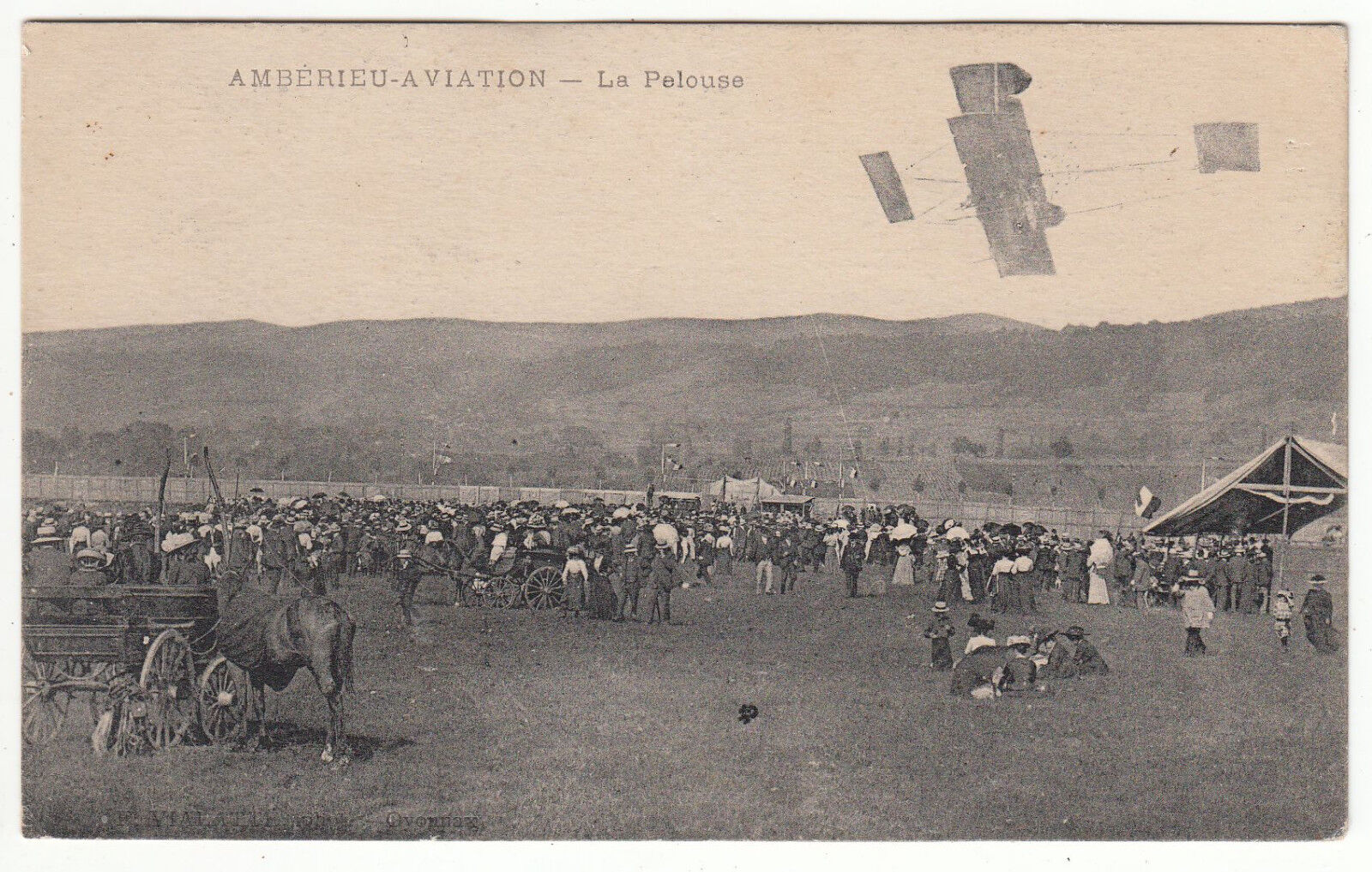 CARTE POSTALE AVIATION AMBERIEU LA PELOUSE 401256059234