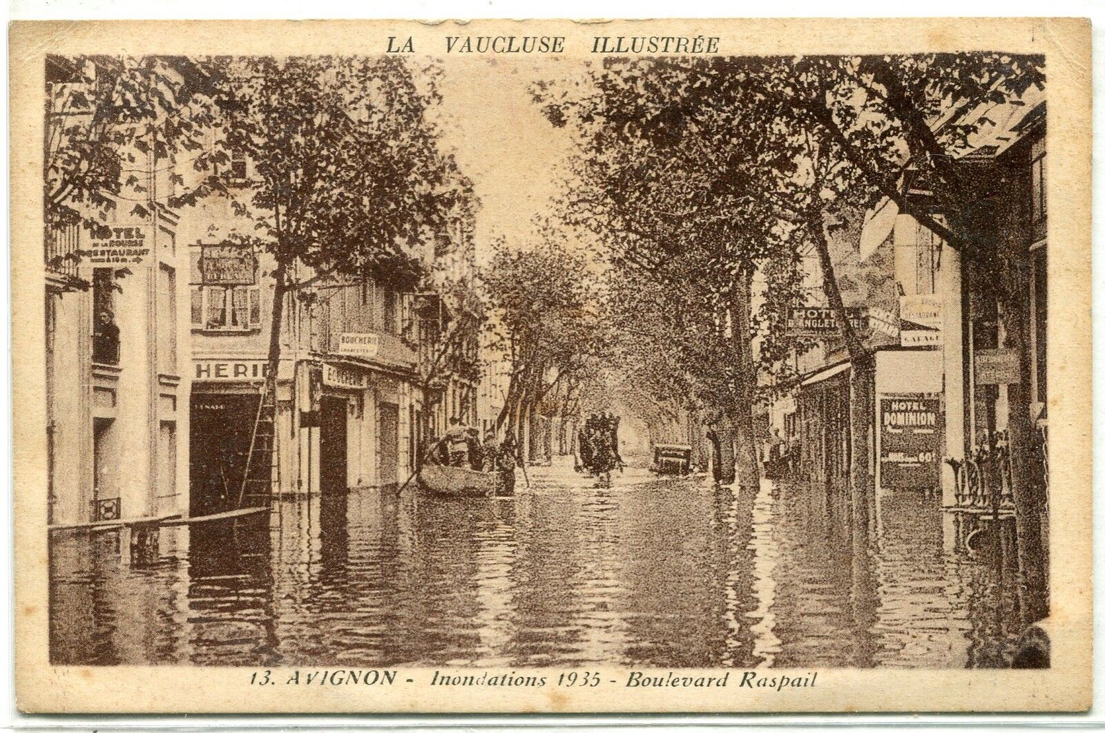 CARTE POSTALE AVIGNON INONDATIONS 1935 BOULEVARD RASPAIL 121322431074