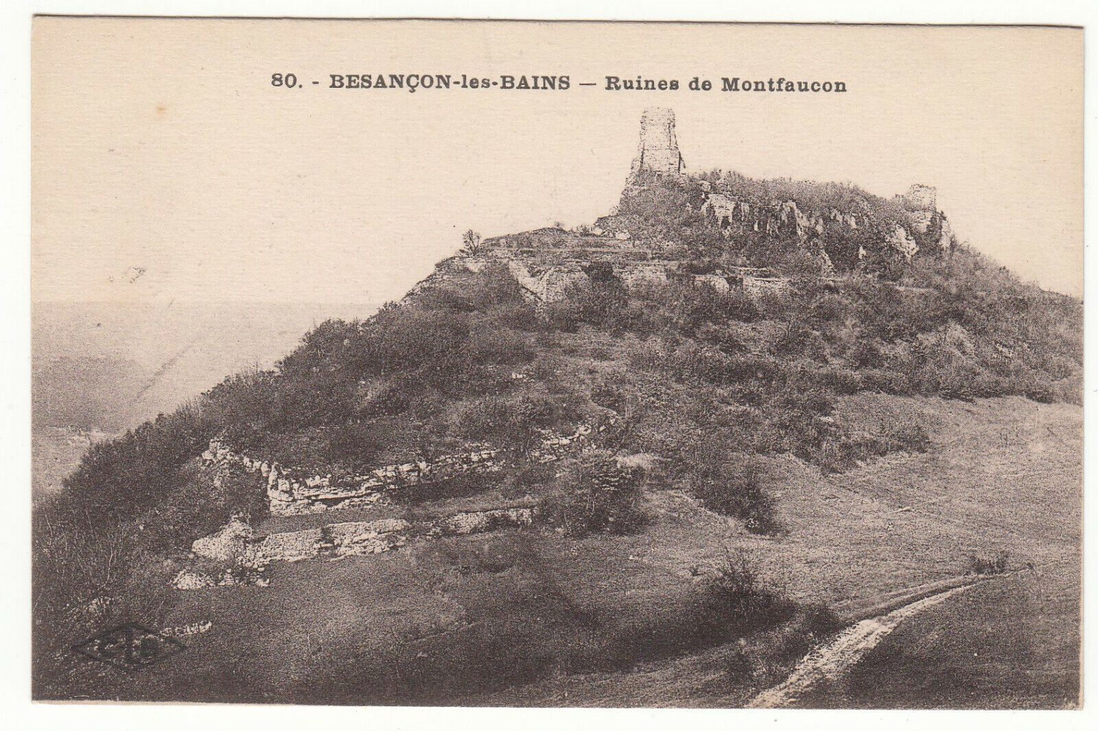 CARTE POSTALE BESANCON LES BAINS RUINES DE MONTFAUCON 123908260254