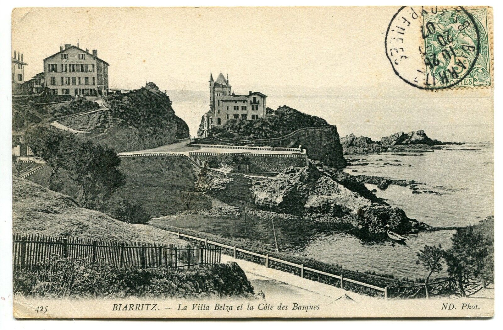 CARTE POSTALE BIARRITZ LA VILLA BELZA ET LA COTE DES BASQUES 121300975584