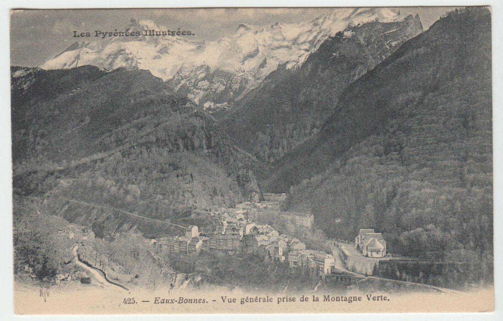 CARTE POSTALE EAUX BONNES VUE GENERALE PRISE DE LA MONTAGNE VERTE 124099184454