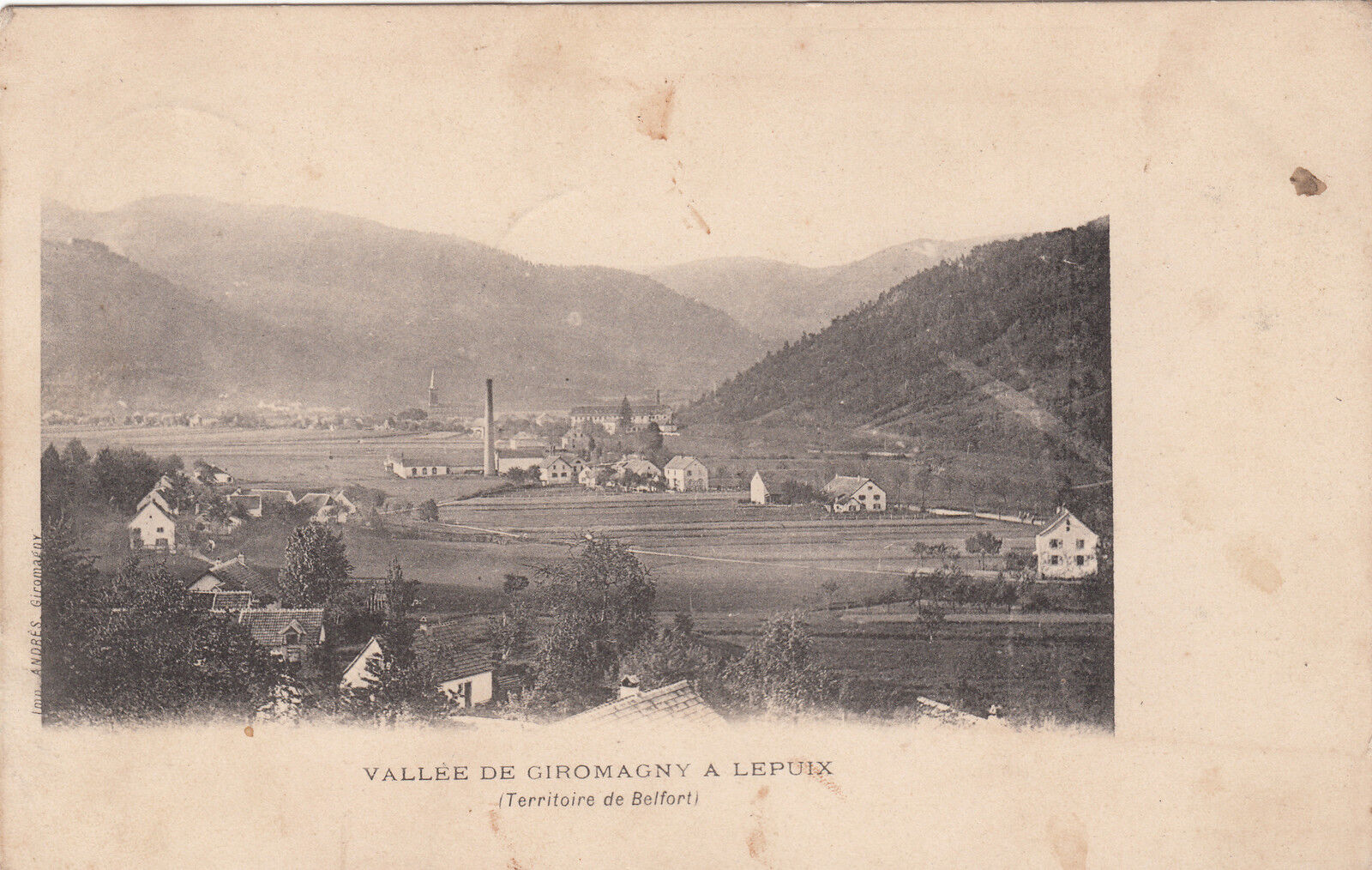 CARTE POSTALE FANTAISIE VALLEE DE GIROMAGNY A LEPUIX BELFORT 121004480694