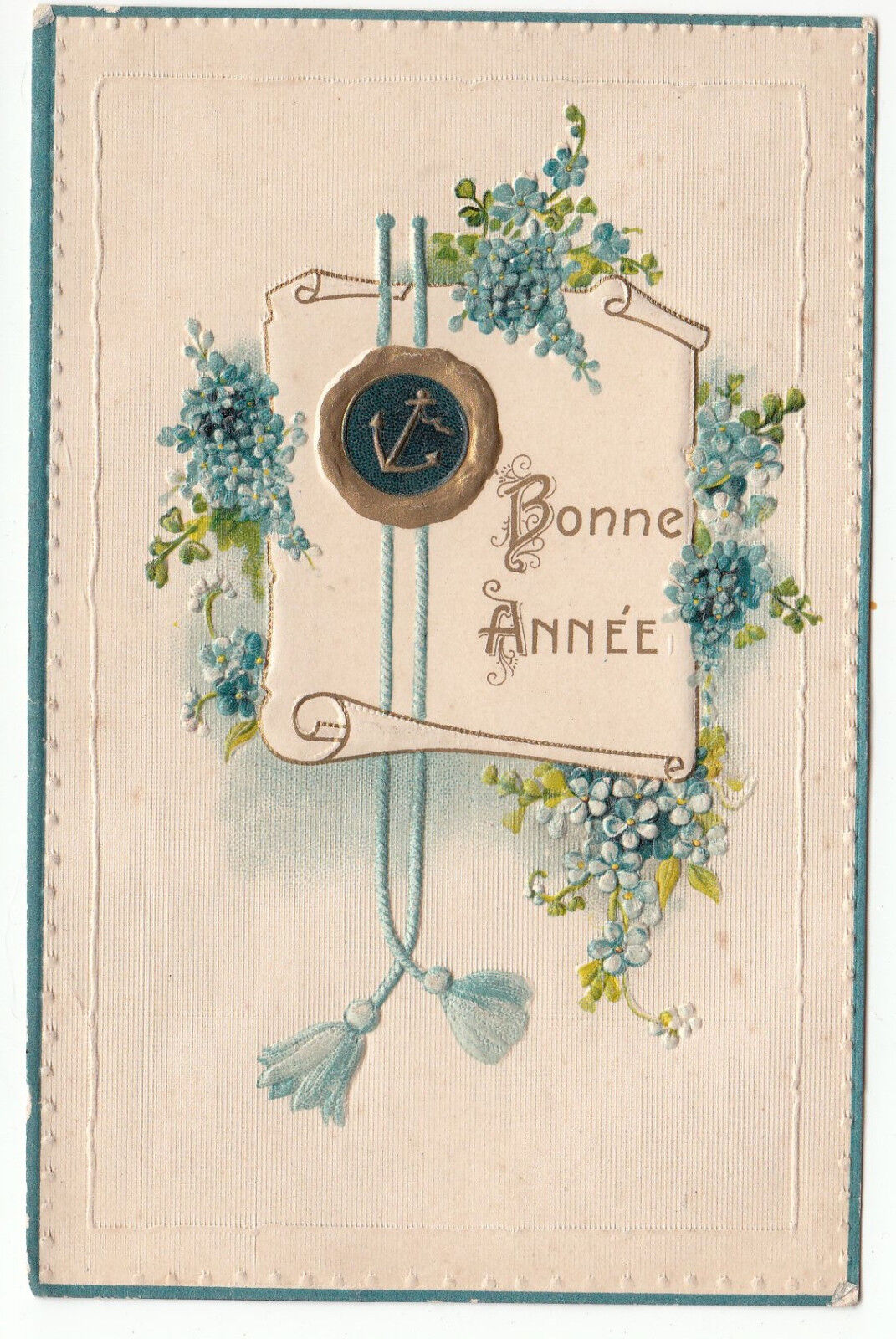 CARTE POSTALE GAUFREE FANTAISIE BONNE ANNEE 401418843234