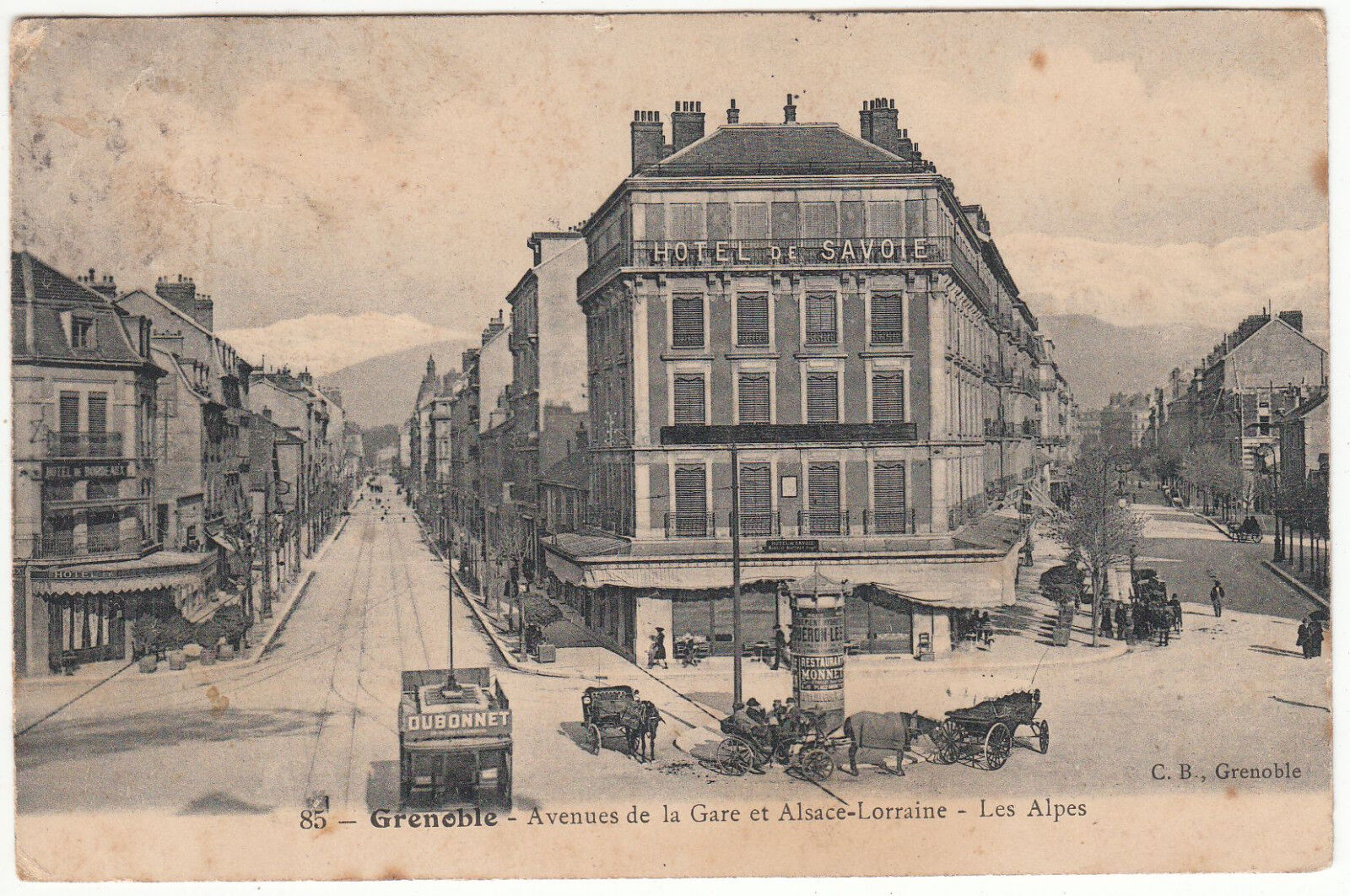 CARTE POSTALE GRENOBLE AVENUES DE LA GARE ET ALSACE LORRAINE 401221043654