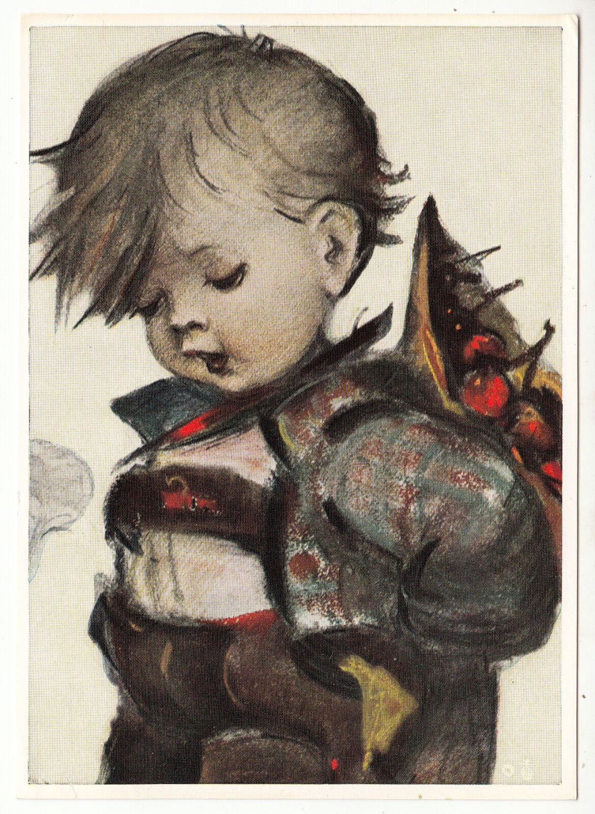 CARTE POSTALE ILLUSTRATEUR HUMMEL N° 4599 ENFANT BOUQUET DE FLEUR