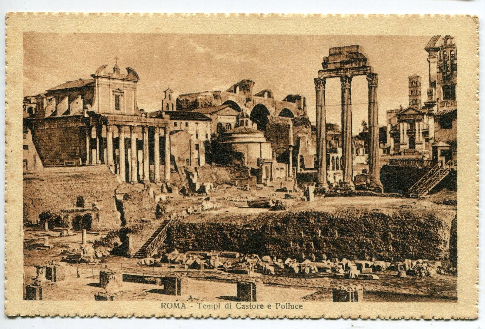 CARTE POSTALE ITALIE ROMA TEMPI DI CASTORE E POLLUCE 400591896904