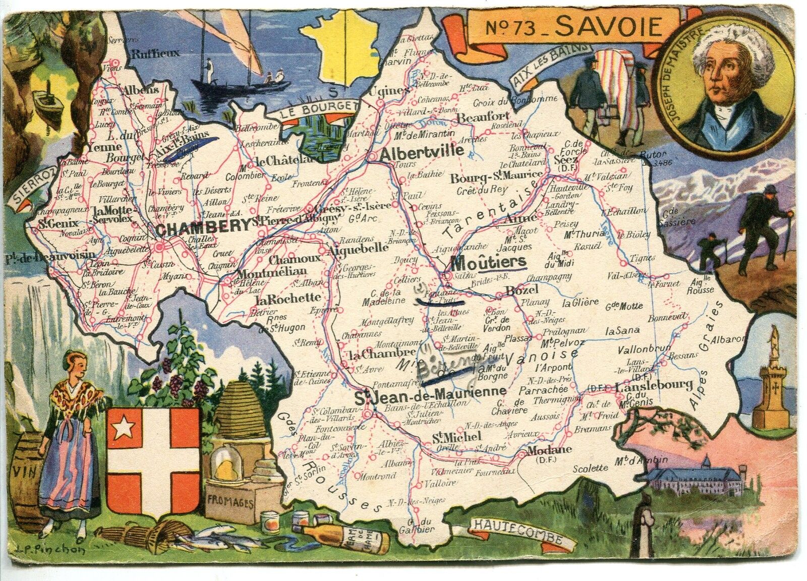 CARTE POSTALE LA SAVOIE CARTE SUISSE PLISSURE SUR LES COTE AU VERSO 400802475804