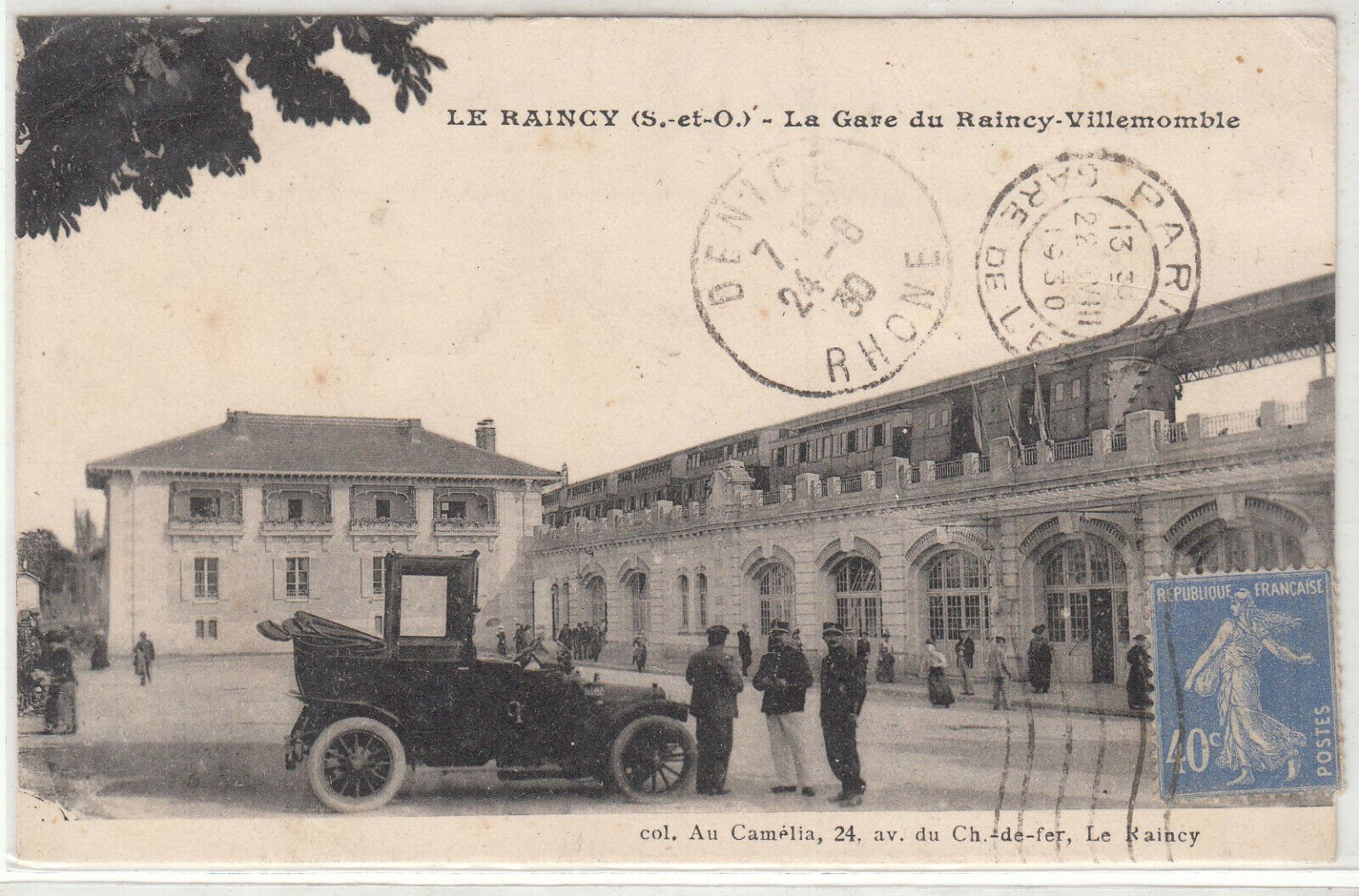 CARTE POSTALE LE RAINCY LA GARE DU RAINCY VILLEMOMBLE VOITURE 401940781264