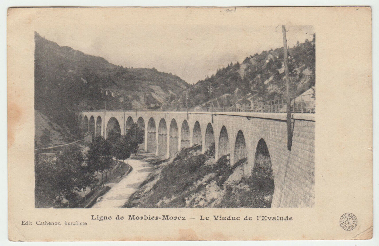 CARTE POSTALE LIGNE DE MORBIER MOREZ LE VIADUC DE L EVALUDE 402236607104